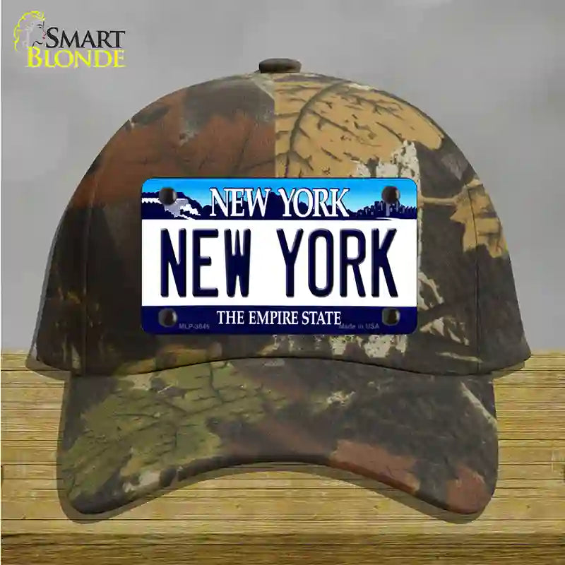 New York State Novelty License Plate Hat Cotton / Camoflauge