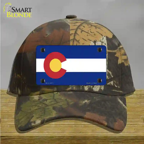 Colorado State Flag Novelty License Plate Hat Cotton / Camoflauge