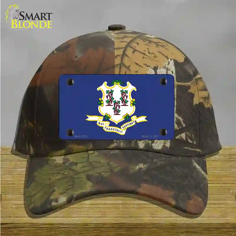 Connecticut State Flag Novelty License Plate Hat Cotton / Camoflauge