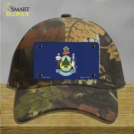 Maine State Flag Novelty License Plate Hat Cotton / Camoflauge