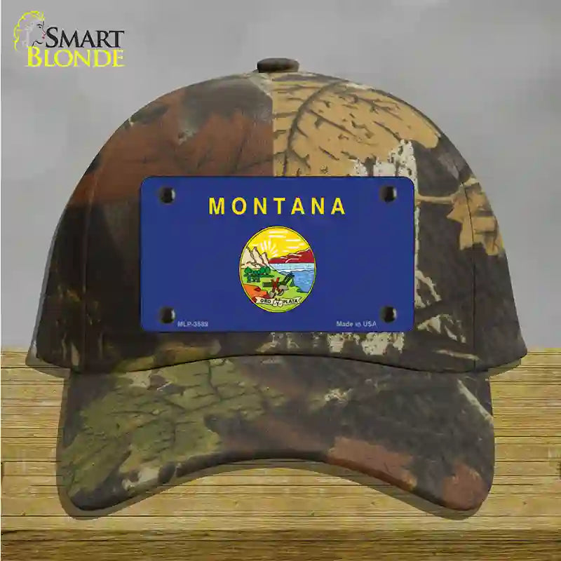 Montana State Flag Novelty License Plate Hat Cotton / Camoflauge