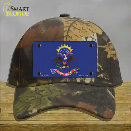 North Dakota State Flag Novelty License Plate Hat Cotton / Camoflauge