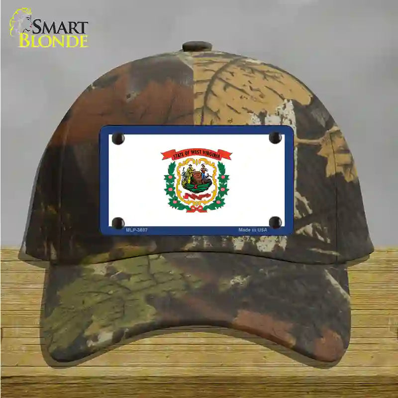 West Virginia State Flag Novelty License Plate Hat Cotton / Camoflauge