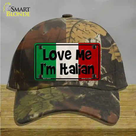 Love Me Im Italian Novelty License Plate Hat Cotton / Camoflauge