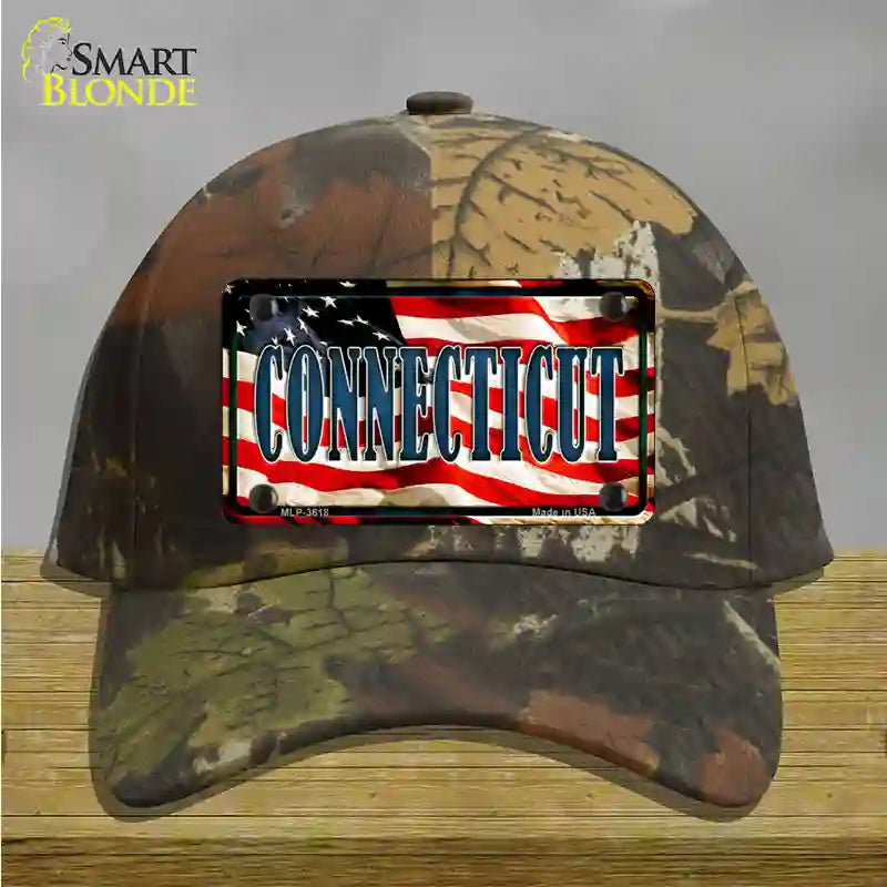 Connecticut USA Novelty License Plate Hat Cotton / Camoflauge