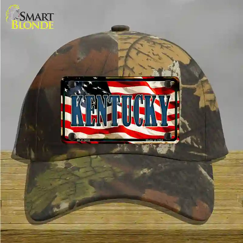 Kentucky USA Novelty License Plate Hat Cotton / Camoflauge