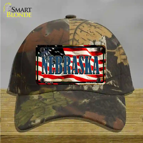 Nebraska USA Novelty License Plate Hat Cotton / Camoflauge