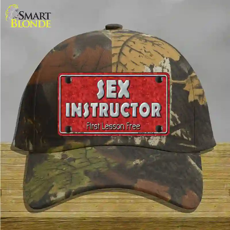 Sex Instructor Novelty License Plate Hat Cotton / Camoflauge