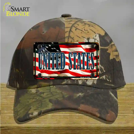 United States Flag Novelty License Plate Hat Cotton / Camoflauge