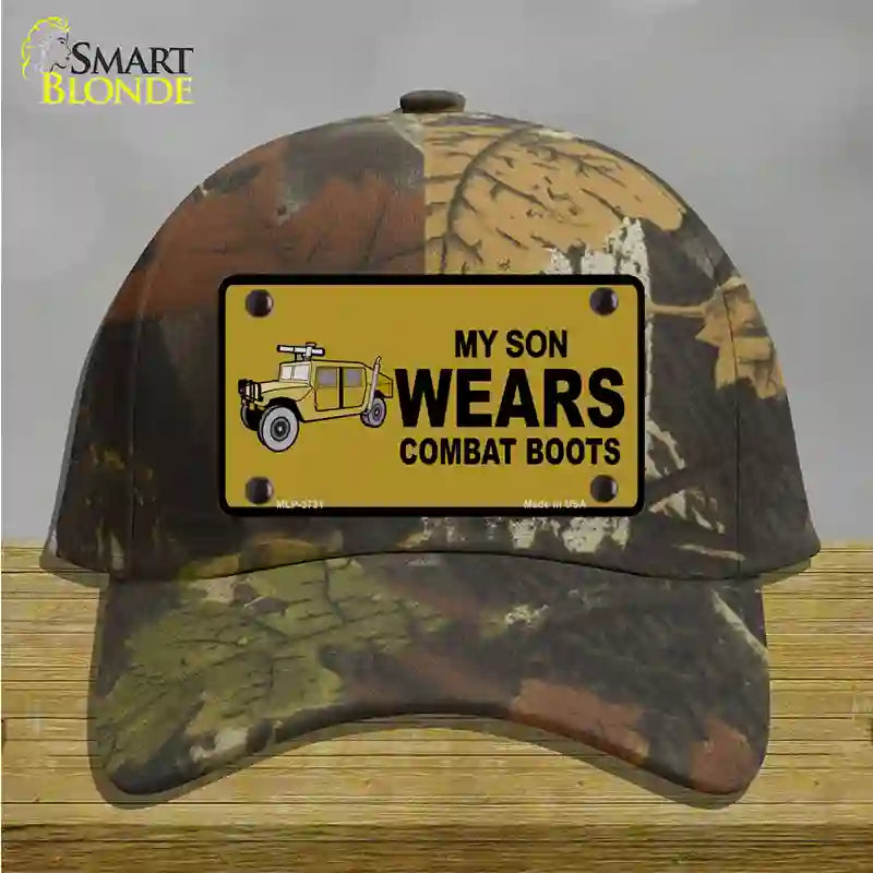 Son Wears Combat Boots Novelty License Plate Hat Cotton / Camoflauge