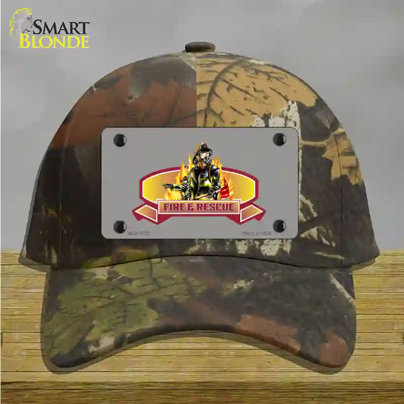 Fire Rescue Novelty License Plate Hat Cotton / Camoflauge