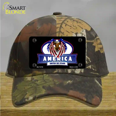 America United Novelty License Plate Hat Cotton / Camoflauge