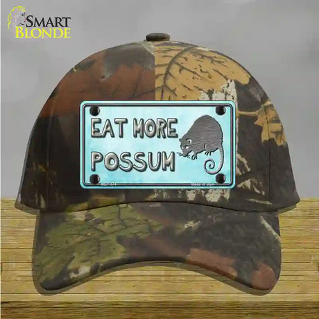 Eat More Possum Novelty License Plate Hat Cotton / Camoflauge