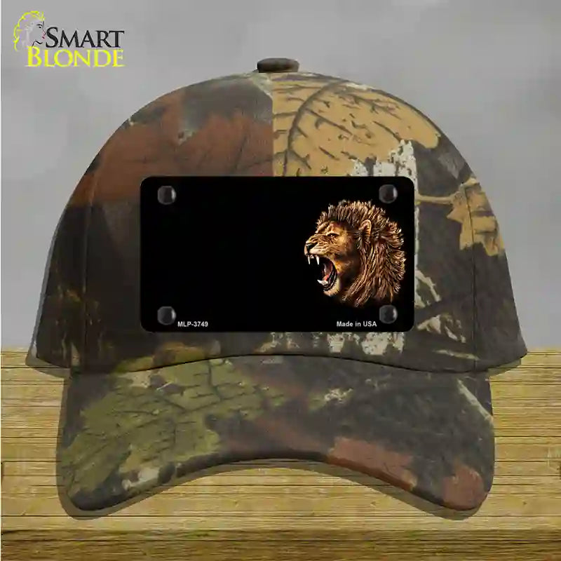 Lion Head Offset Novelty License Plate Hat Cotton / Camoflauge