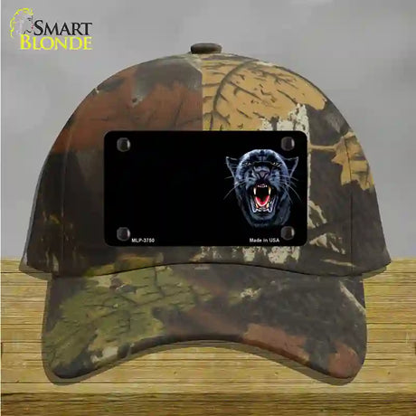 Panther Offset Novelty License Plate Hat Cotton / Camoflauge