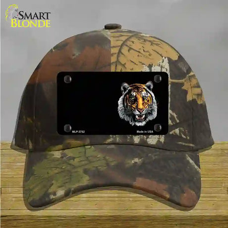 Tiger Offset Novelty License Plate Hat Cotton / Camoflauge