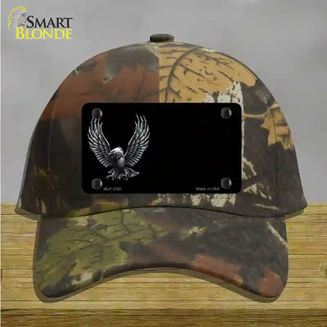 Eagle Offset Black Novelty License Plate Hat Cotton / Camoflauge