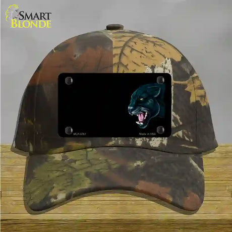 Panther Offset Profile Novelty License Plate Hat Cotton / Camoflauge