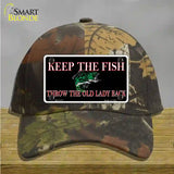 Keep the Fish Novelty License Plate Hat Cotton / Camoflauge