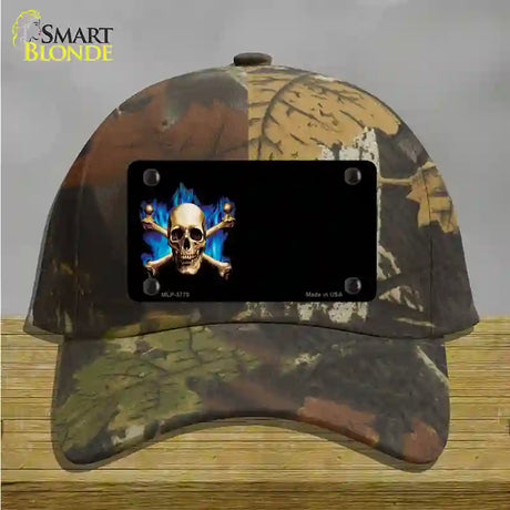 Skull Offset Novelty License Plate Hat Cotton / Camoflauge