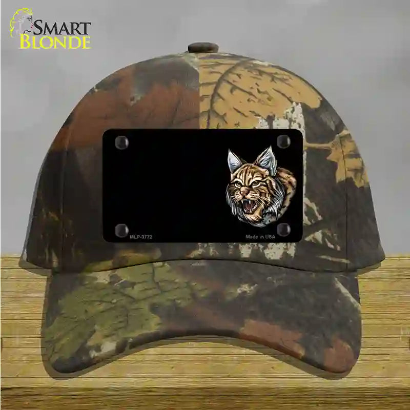 Bobcat Offset Novelty License Plate Hat Cotton / Camoflauge