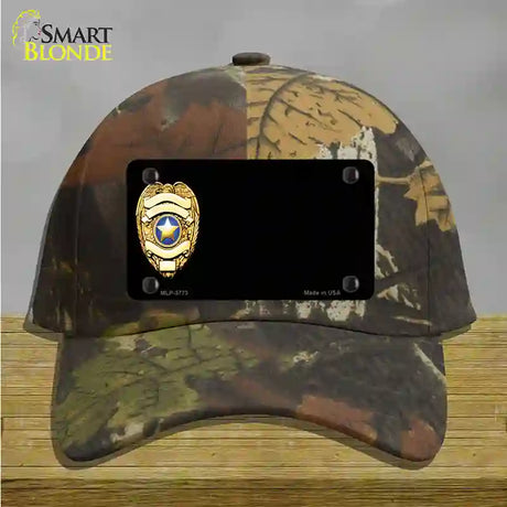 Police Badge Offset Novelty License Plate Hat Cotton / Camoflauge