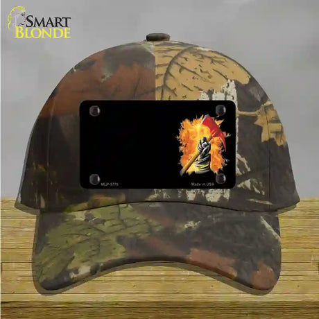 Firefighter Flaming Ax Offset Novelty License Plate Hat Cotton / Camoflauge