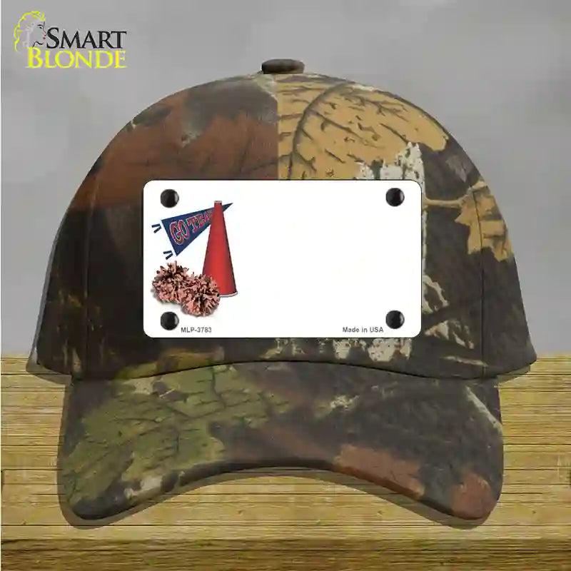 Pom And Cheer Offset Novelty License Plate Hat Cotton / Camoflauge