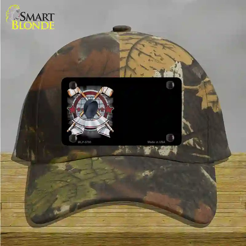 Hockey Banner Offset Novelty License Plate Hat Cotton / Camoflauge