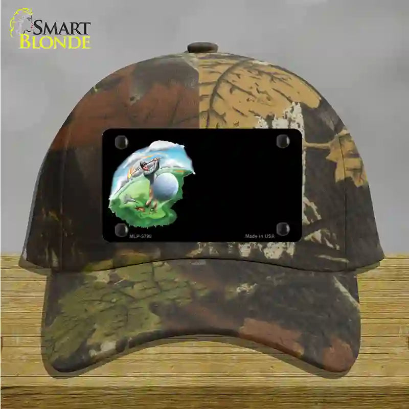 Golfer Golf ball Offset Novelty License Plate Hat Cotton / Camoflauge