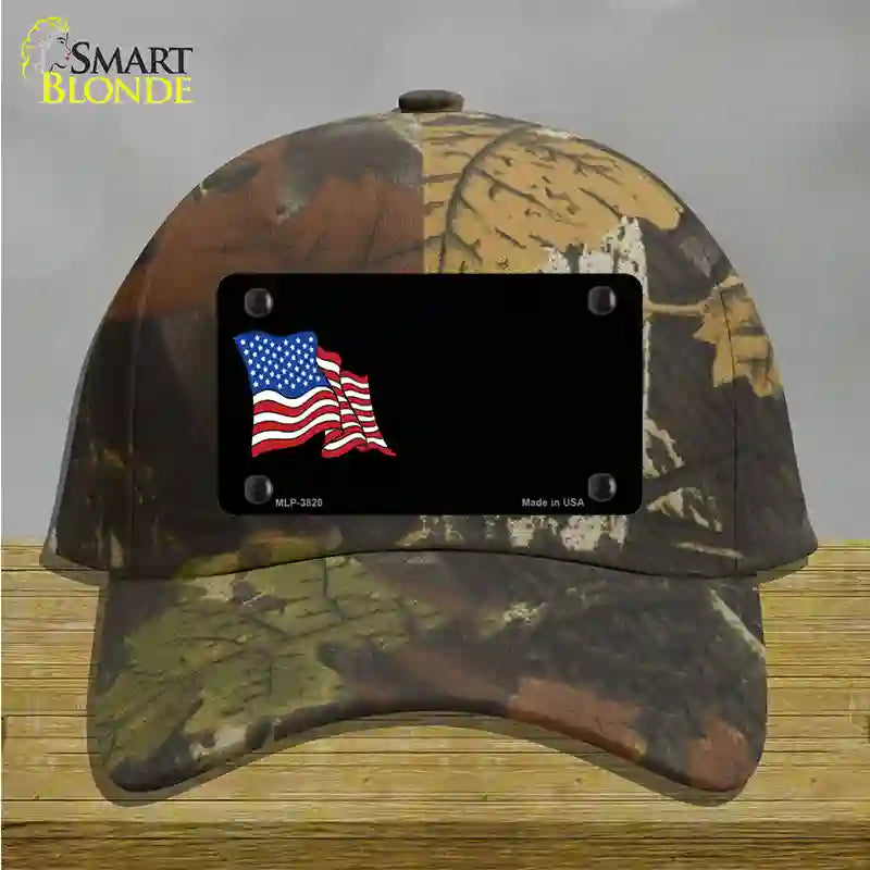 American Flag Offset Novelty License Plate Hat Cotton / Camoflauge