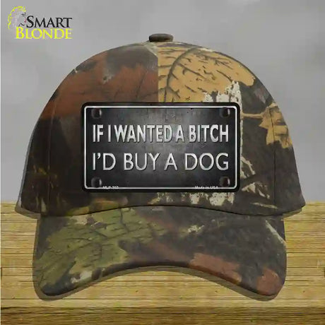 I Would Buy A Dog Novelty License Plate Hat Cotton / Camoflauge