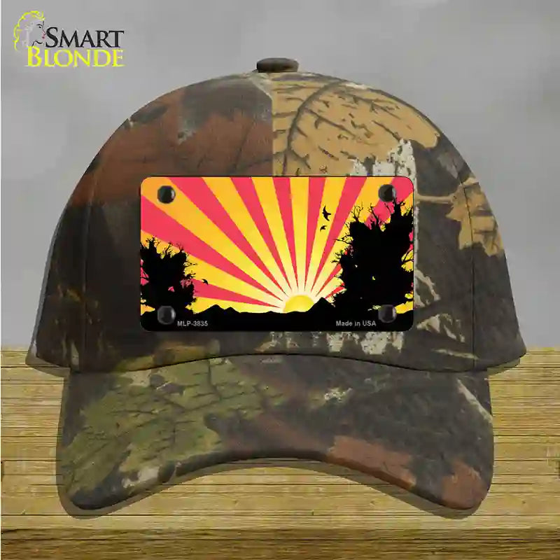 Southwest Red Sunset Novelty License Plate Hat Cotton / Camoflauge