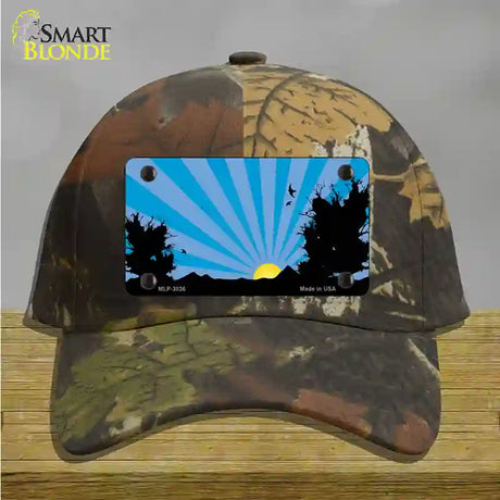 Southwest Blue Sunset Novelty License Plate Hat Cotton / Camoflauge