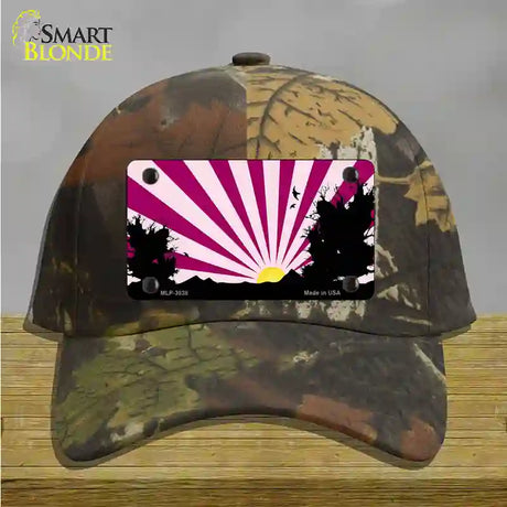 Southwest Pink Sunset Novelty License Plate Hat Cotton / Camoflauge