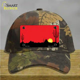 Southwest Cactus Sunrise Red Novelty License Plate Hat Cotton / Camoflauge