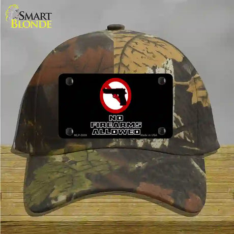 No Firearms Allowed Novelty License Plate Hat Cotton / Camoflauge