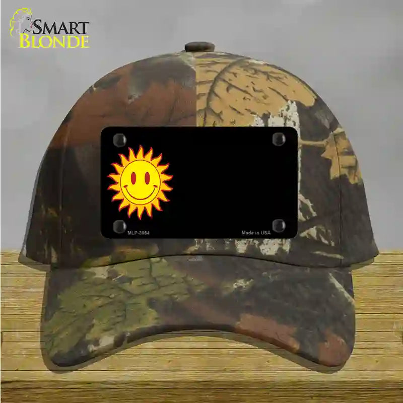 Sun Smiley Offset Novelty License Plate Hat Cotton / Camoflauge