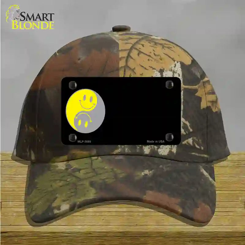 Yin Yang Smiley Offset Novelty License Plate Hat Cotton / Camoflauge