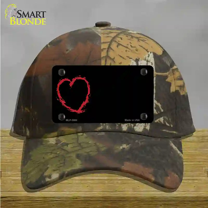 Heart Offset Novelty License Plate Hat Cotton / Camoflauge