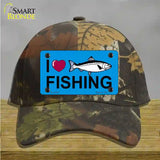 I Love Fishing Novelty License Plate Hat Cotton / Camoflauge