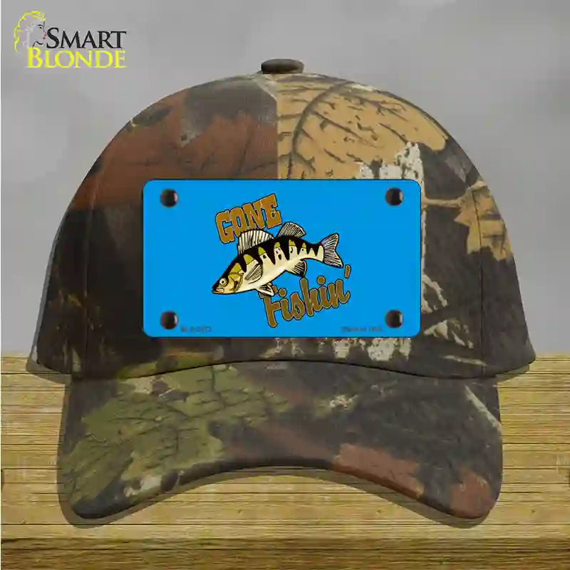 Gone Fishin Novelty License Plate Hat Cotton / Camoflauge