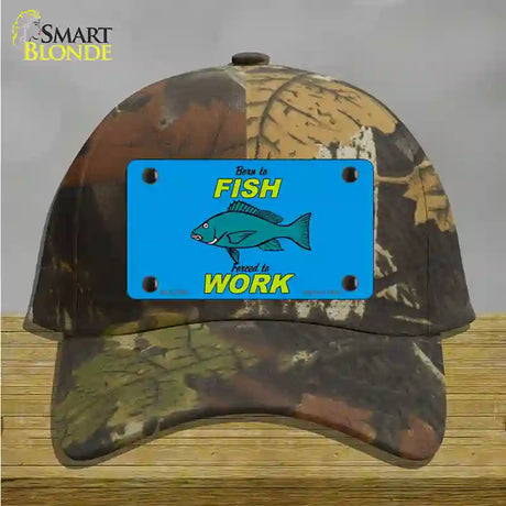 Born To Fish Novelty License Plate Hat Cotton / Camoflauge