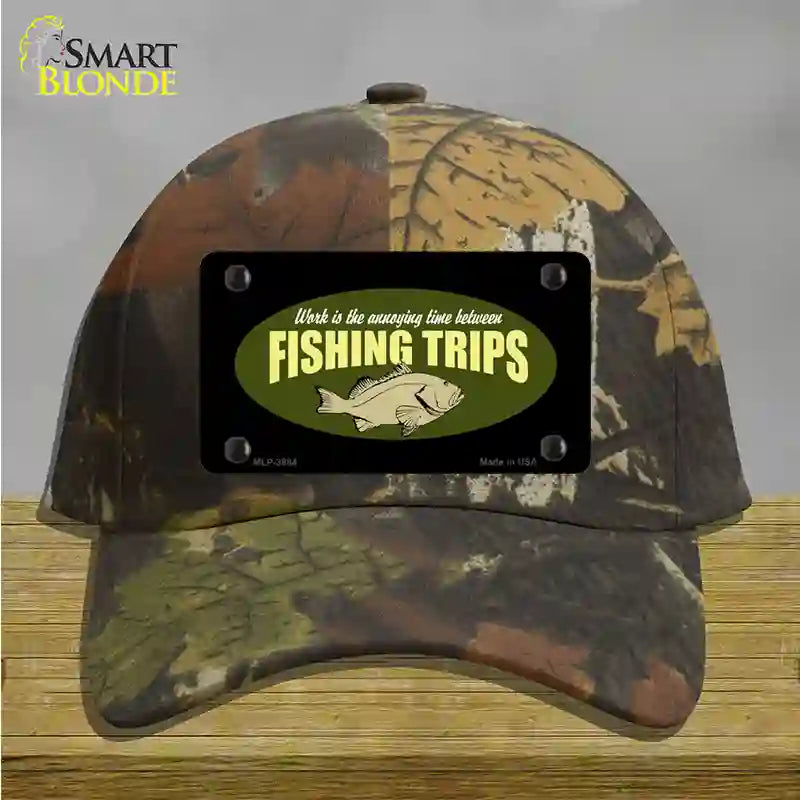 Fishing Trips Novelty License Plate Hat Cotton / Camoflauge