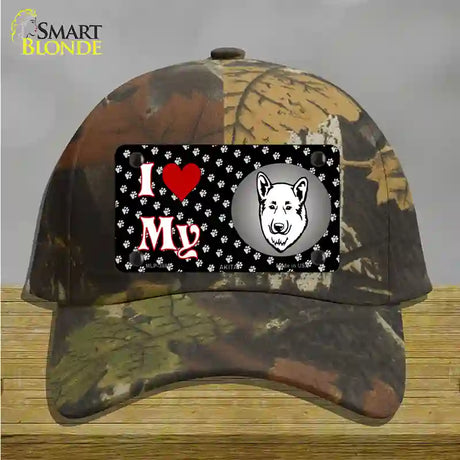 I Love My Akita Novelty License Plate Hat Cotton / Camoflauge