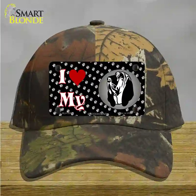 I Love My Bloodhound Novelty License Plate Hat Cotton / Camoflauge