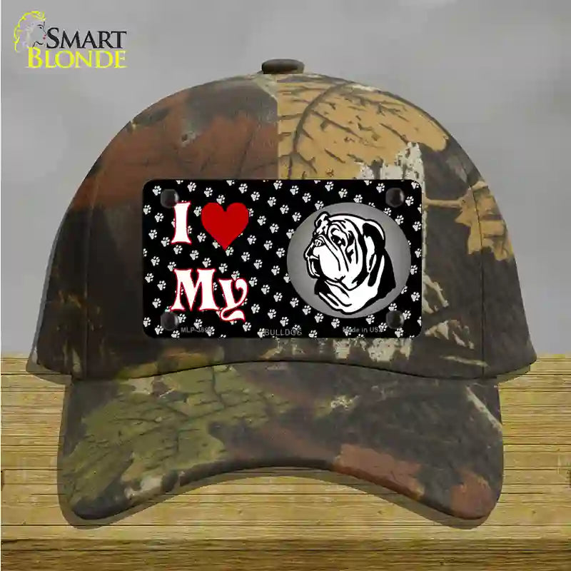 I Love My Bulldog Novelty License Plate Hat Cotton / Camoflauge