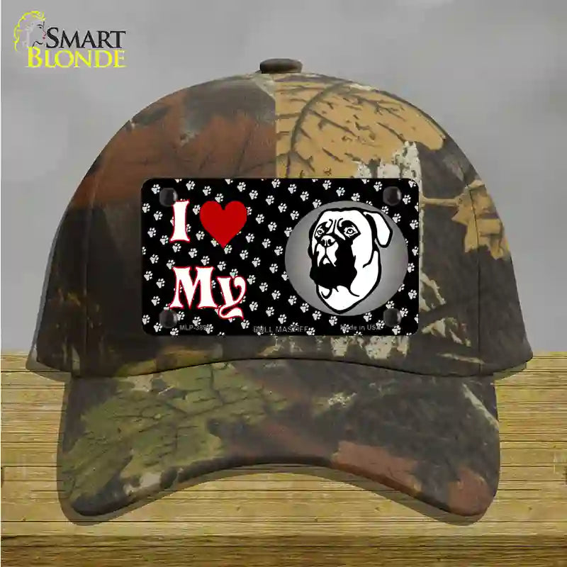 I Love My Bull Mastiff Novelty License Plate Hat Cotton / Camoflauge