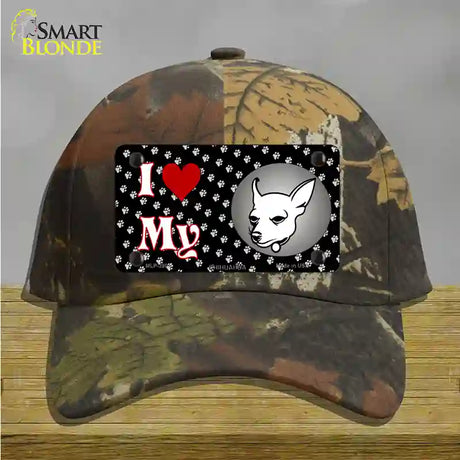 I Love My Chihuahua Novelty License Plate Hat Cotton / Camoflauge