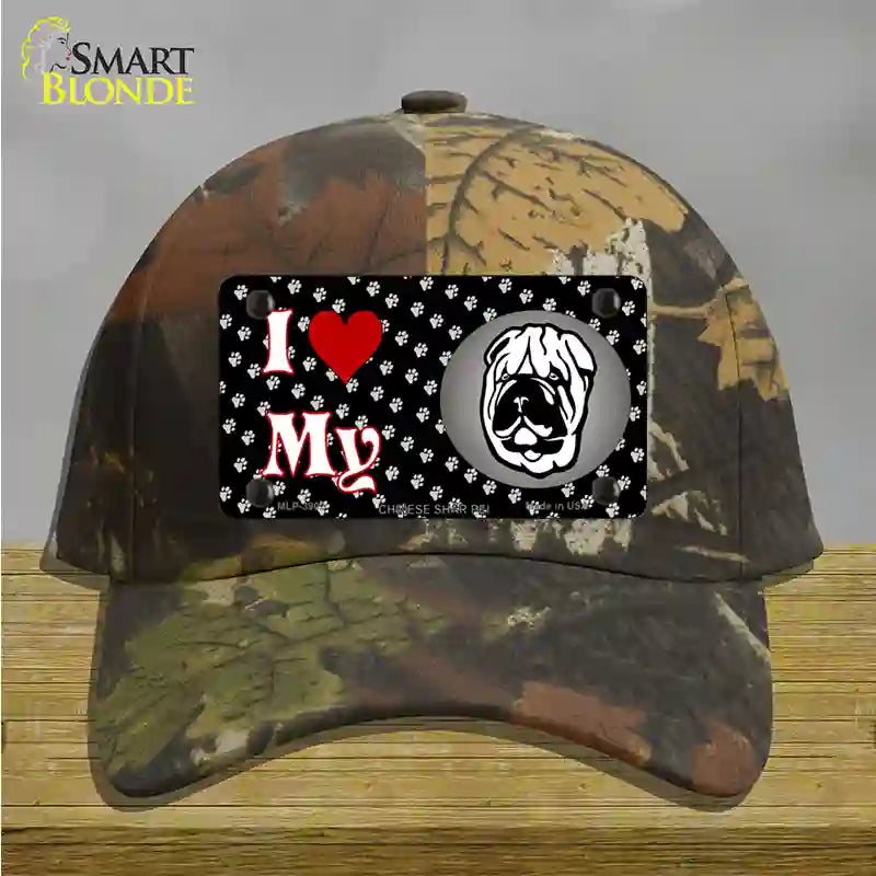 I Love My Chinese Shar Pei Novelty License Plate Hat Cotton / Camoflauge